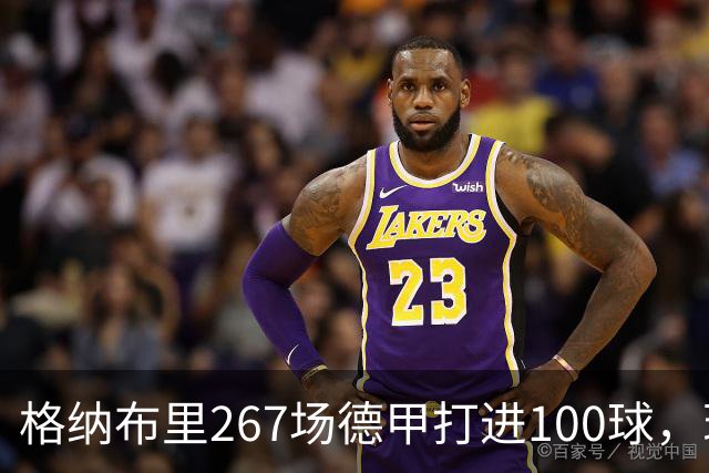 格纳布里267场德甲打进100球，现役德甲球员中第三位百球先生